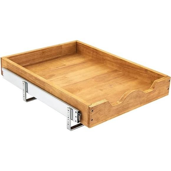 1 Tier Pull Out Cabinet Organizer 11" W x 21" D Under Cabinet Shelf Organization - Picture 2 of 7